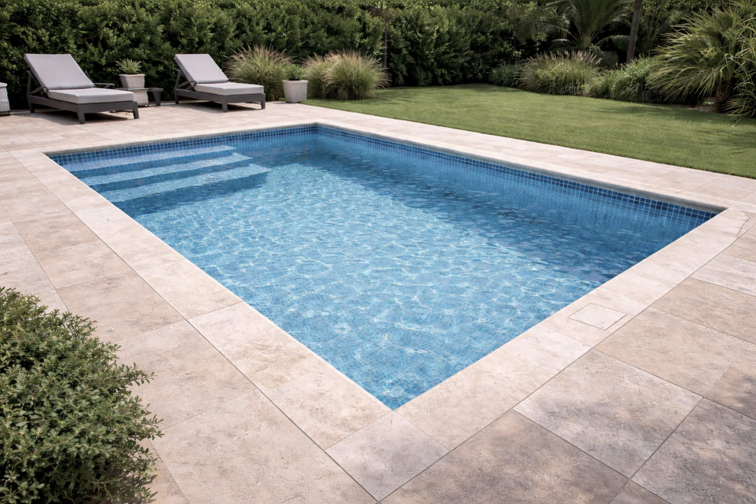 Concrete pool in a garden