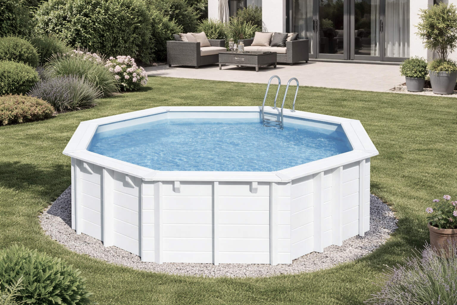 Several people sitting inside a spa