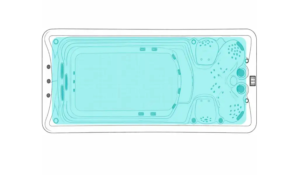 Diagrama de un swimspa de una sola temperatura