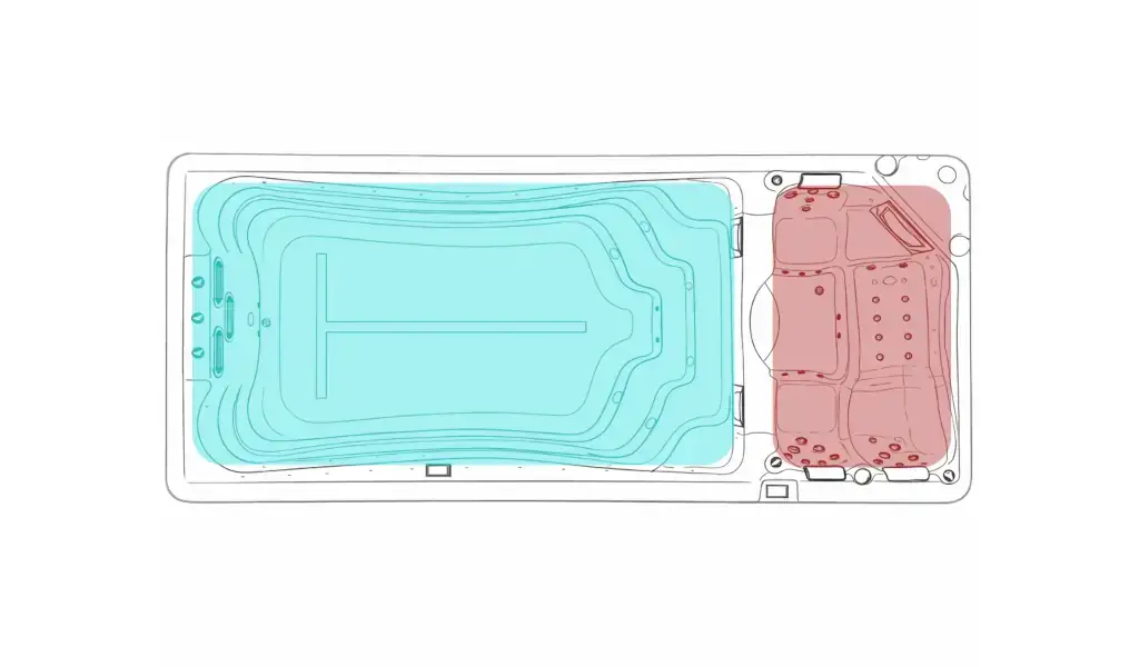 Diagrama de un swimspa de dos temperaturas